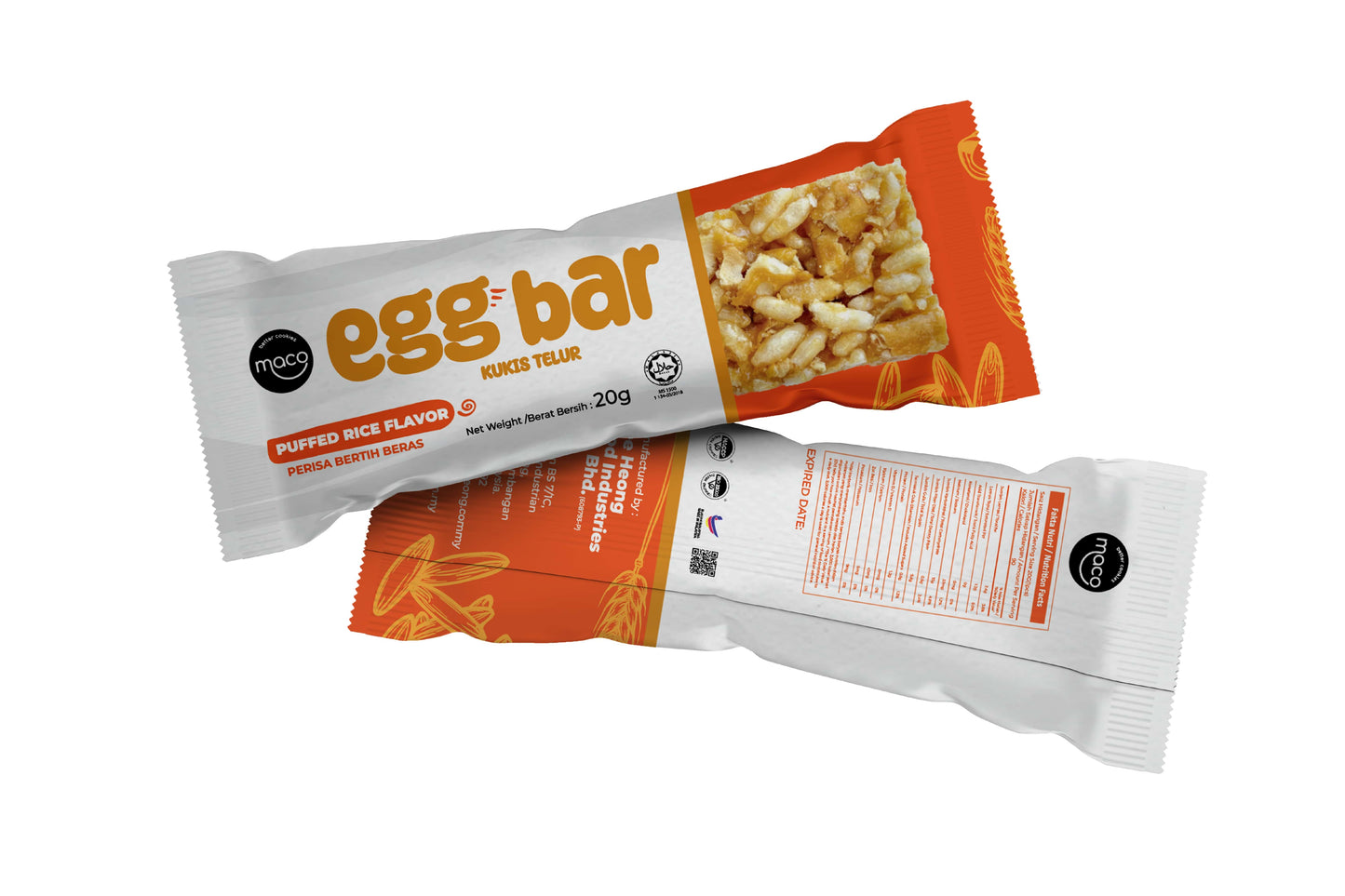 Egg Bar Puffed Rice 爆米花味, 20g x 15 sachet - Soggy Texture